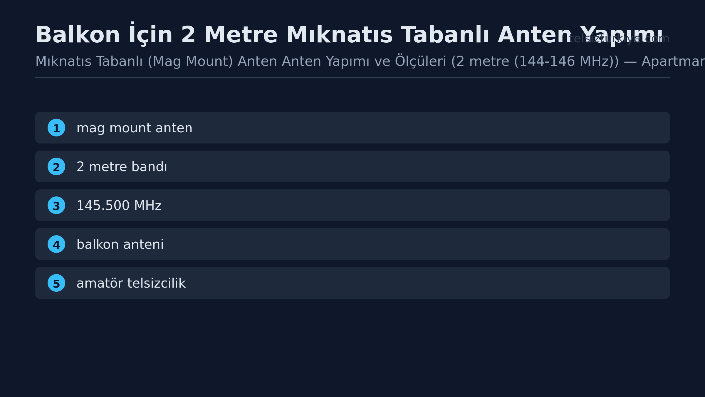 Balkon İçin 2 Metre Mıknatıs Tabanlı Anten Yapımı