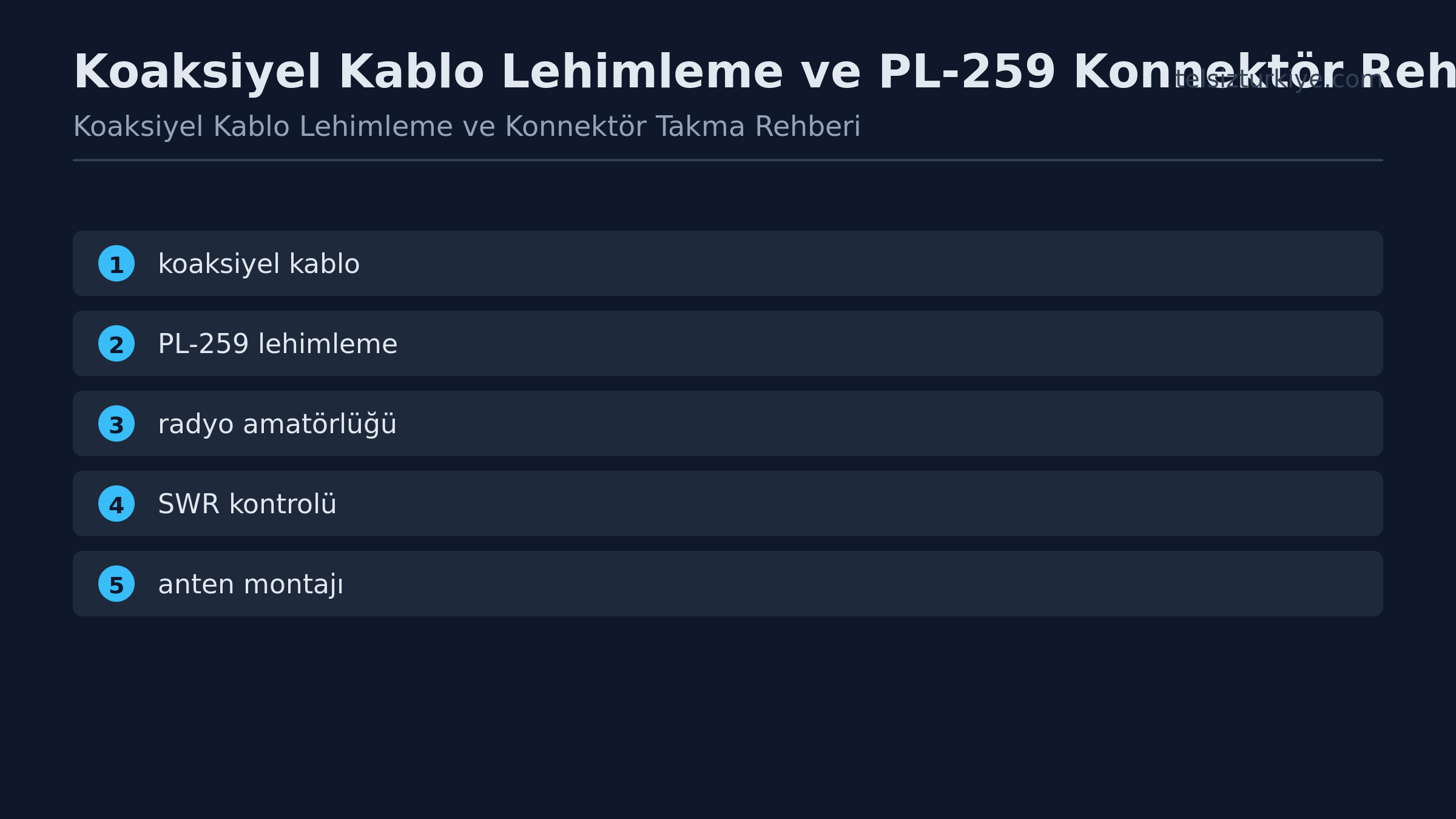 Koaksiyel Kablo Lehimleme ve PL-259 Konnektör Rehberi